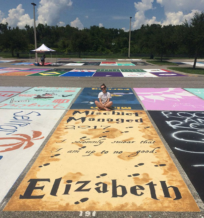 High School Seniors Paint Their Parking Spots And Their Art Goes Viral On Twitter