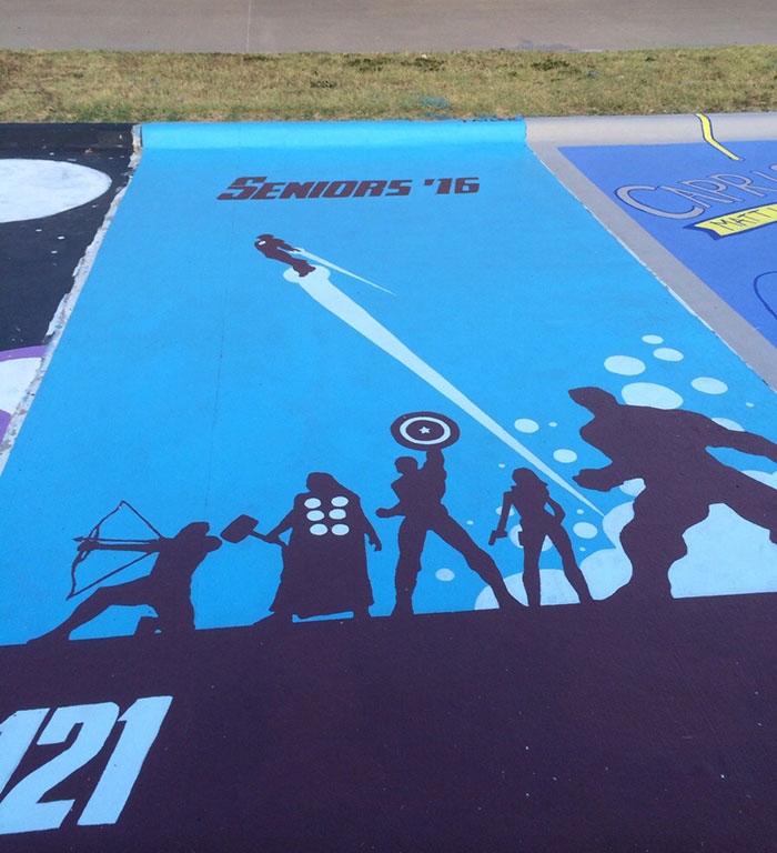 High School Seniors Paint Their Parking Spots And Their Art Goes Viral On Twitter
