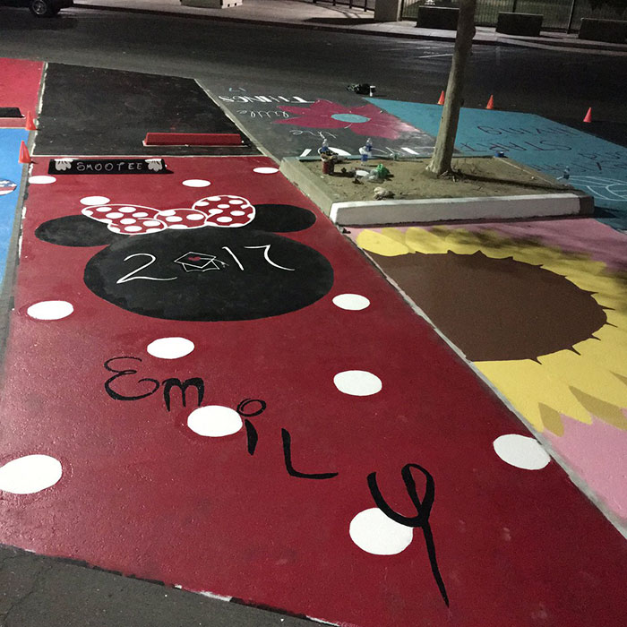 High School Seniors Paint Their Parking Spots And Their Art Goes Viral On Twitter