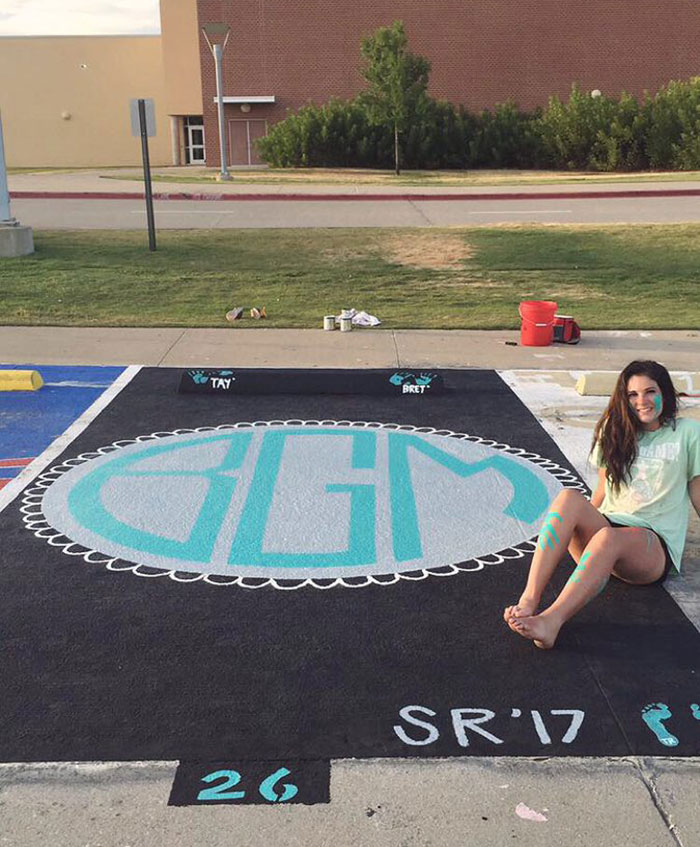 High School Seniors Paint Their Parking Spots And Their Art Goes Viral On Twitter