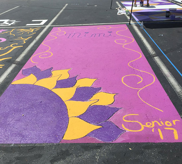 High School Seniors Paint Their Parking Spots And Their Art Goes Viral On Twitter