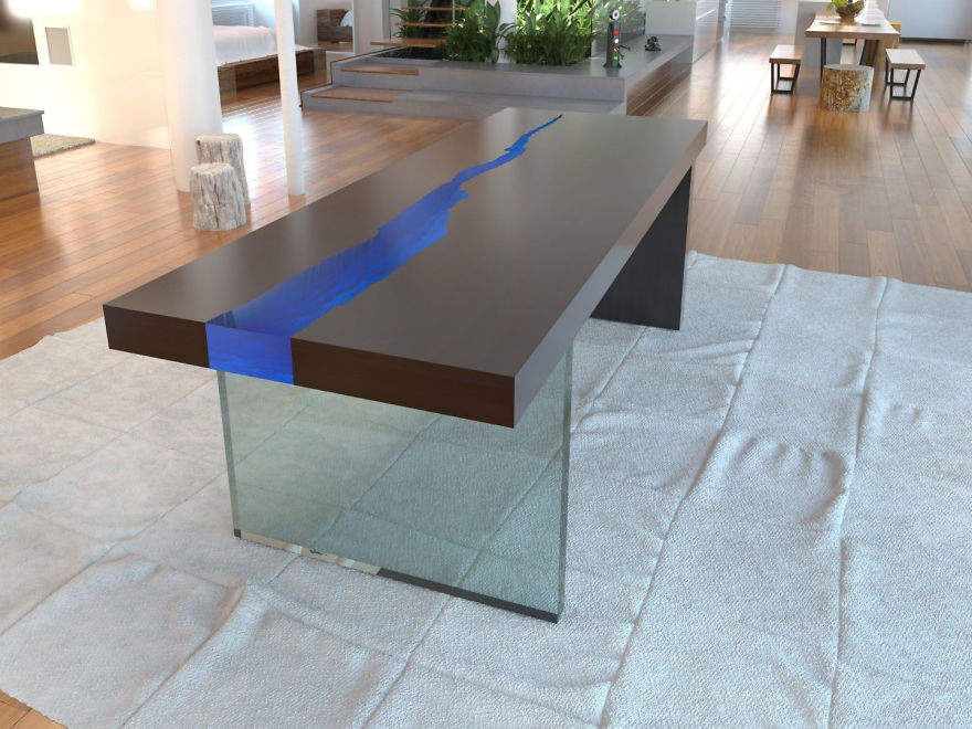 I Made A Wooden Table That Lights Up When Someone Enters A Room