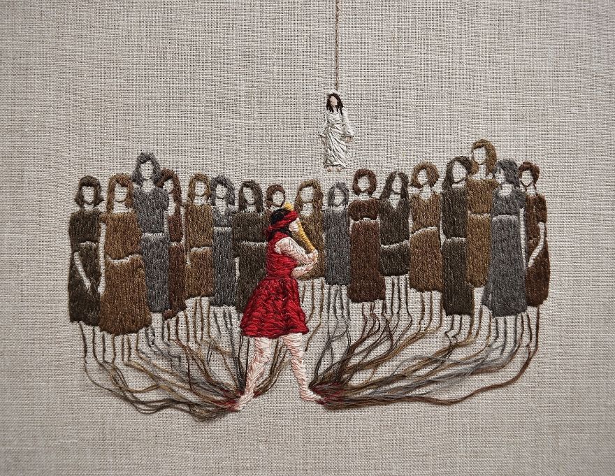 Embroidered &#8216;Psychological Landscapes&#8217; That Tell Stories In Thread