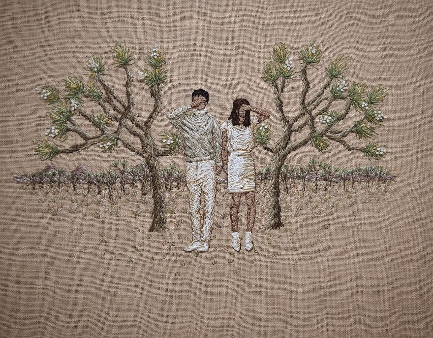 Embroidered &#8216;Psychological Landscapes&#8217; That Tell Stories In Thread