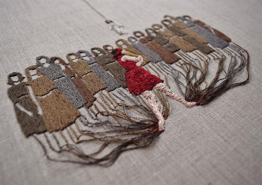 Embroidered &#8216;Psychological Landscapes&#8217; That Tell Stories In Thread
