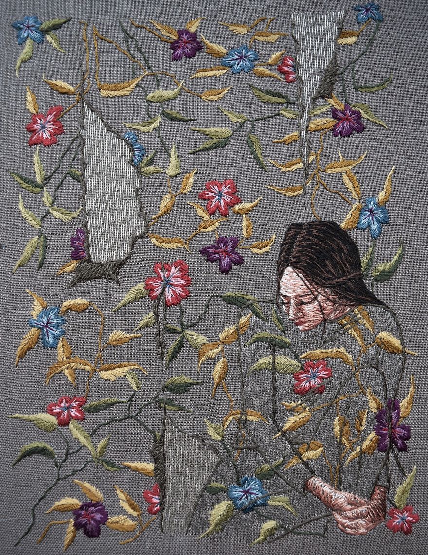 Embroidered &#8216;Psychological Landscapes&#8217; That Tell Stories In Thread