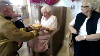 This 105-Year-Old Woman Had Only One Birthday Wish &#8211; A &#8220;Fireman With Tattoos&#8221;