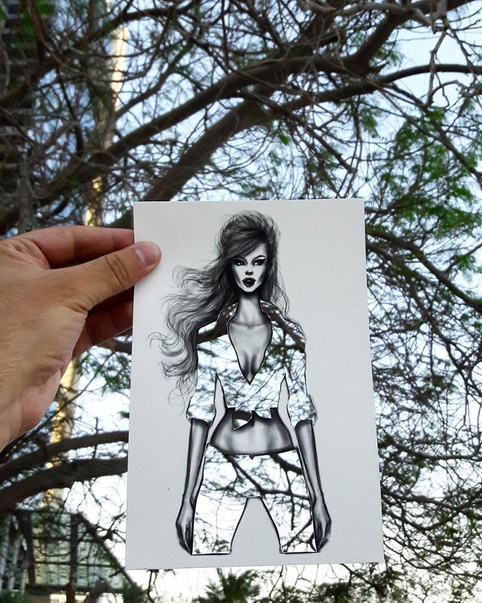 Fashion Illustrator Uses Clouds And Buildings To Complete His Dress Designs Fashion Illustrator Uses Clouds And Buildings To Complete His Dress Designs