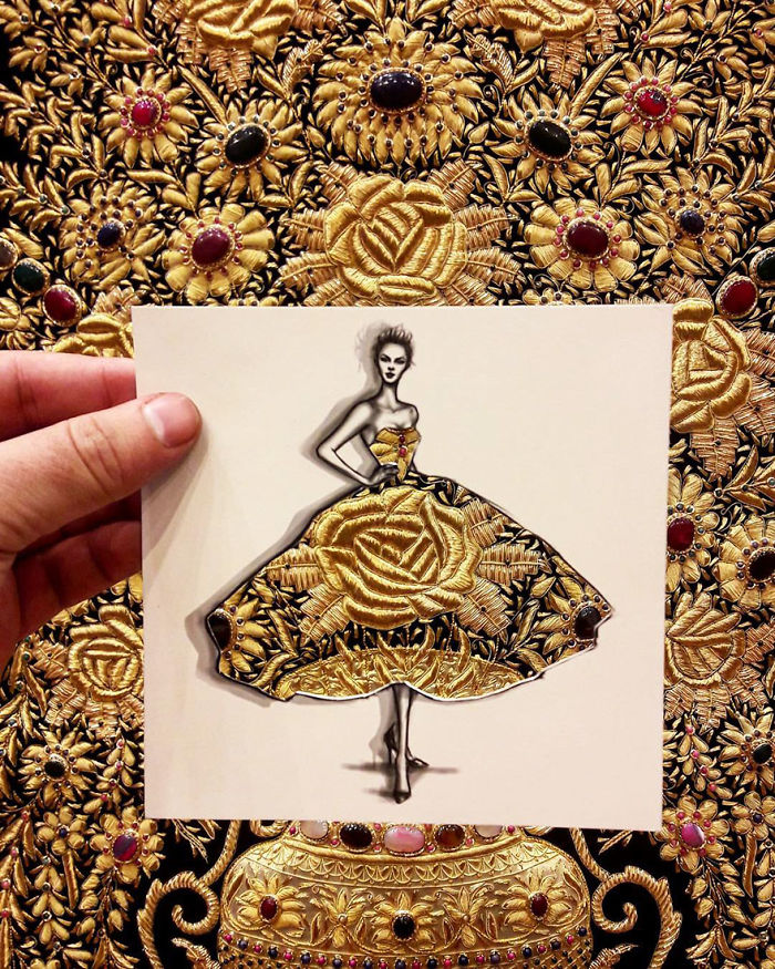 Fashion Illustrator Uses Clouds And Buildings To Complete His Dress Designs Fashion Illustrator Uses Clouds And Buildings To Complete His Dress Designs