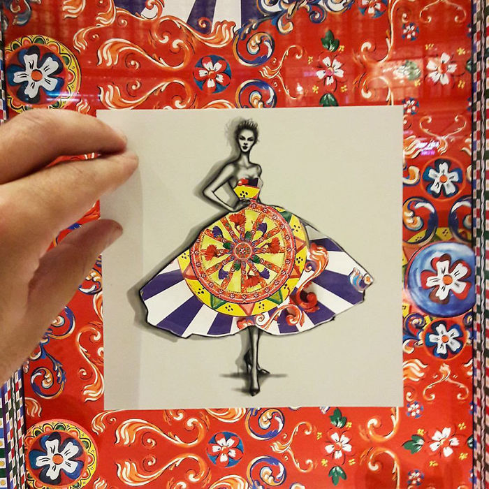 Fashion Illustrator Uses Clouds And Buildings To Complete His Dress Designs Fashion Illustrator Uses Clouds And Buildings To Complete His Dress Designs