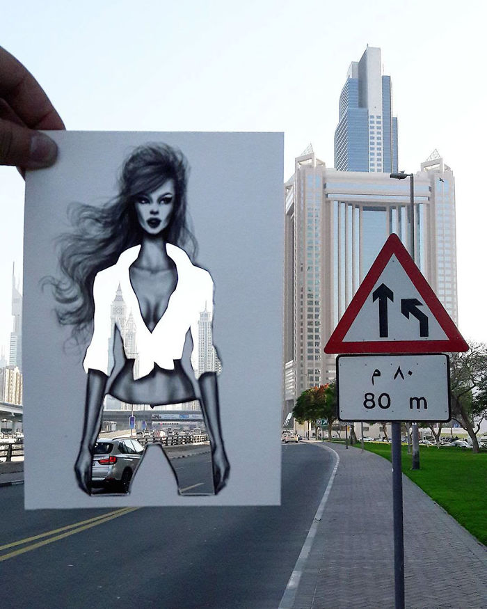 Fashion Illustrator Uses Clouds And Buildings To Complete His Dress Designs Fashion Illustrator Uses Clouds And Buildings To Complete His Dress Designs