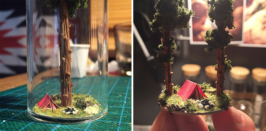 Artist Creates Incredibly Tiny Floating Worlds Inside Glass Test Tubes Artist Creates Incredibly Tiny Floating Worlds Inside Glass Test Tubes