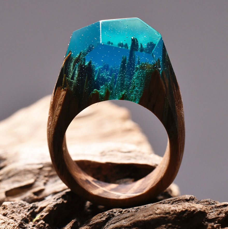 New Miniature Worlds Inside Wooden Rings Capture The Beauty Of Different Seasons