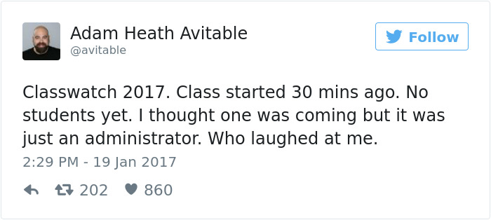 This Professor’s Tweets After No One Showed Up To His Class Are Going Viral This Professor’s Tweets After No One Showed Up To His Class Are Going Viral
