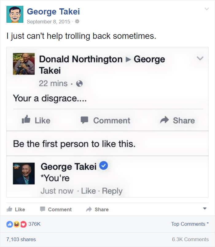 28 Of The Most Savage Comebacks By George Takei 28 Of The Most Savage Comebacks By George Takei