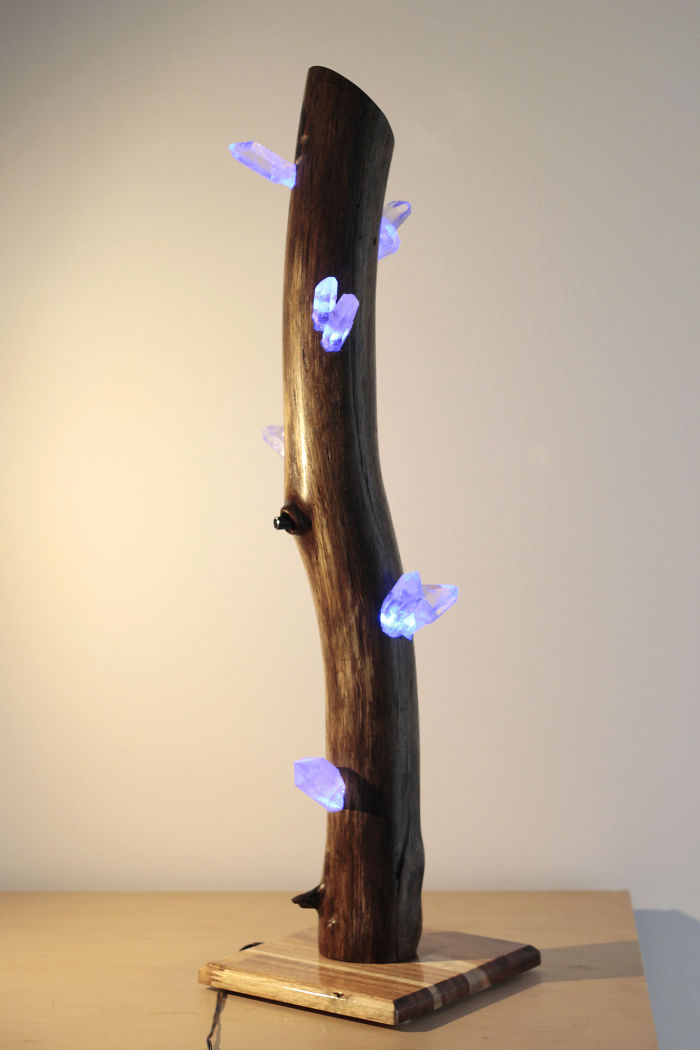 I Create Unique Lamps Out Of Real Mushrooms And Mountain Crystals