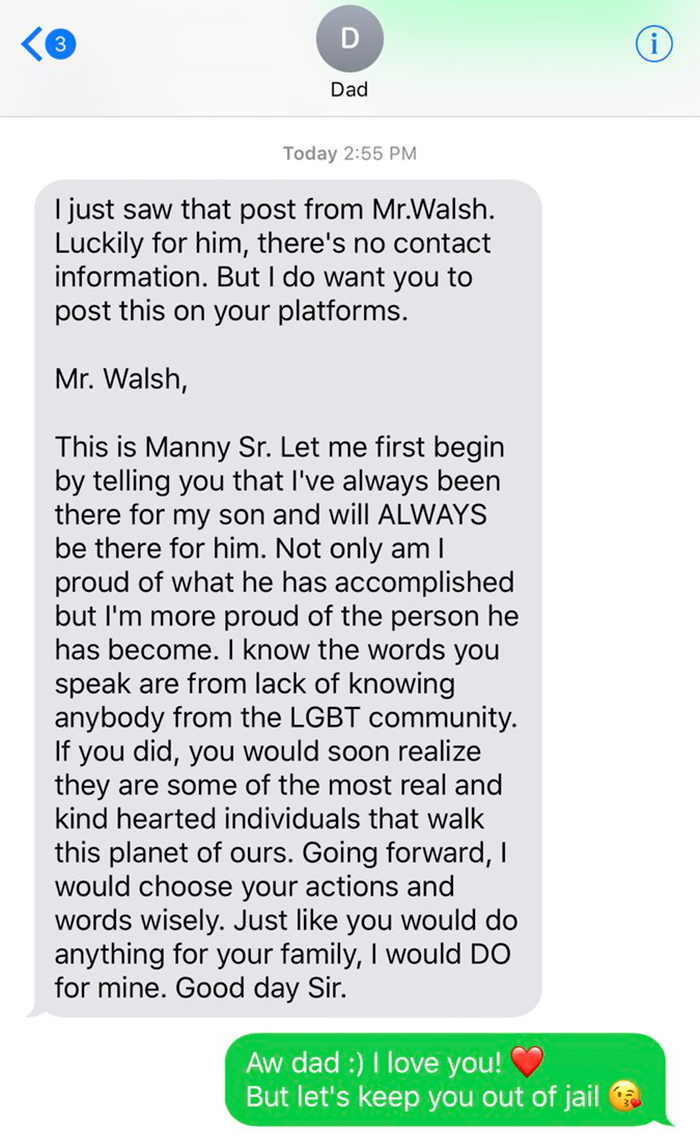 Father Of Maybelline&#8217;s First Male Model Shuts Up Homophobic Asshole With Brilliant Response