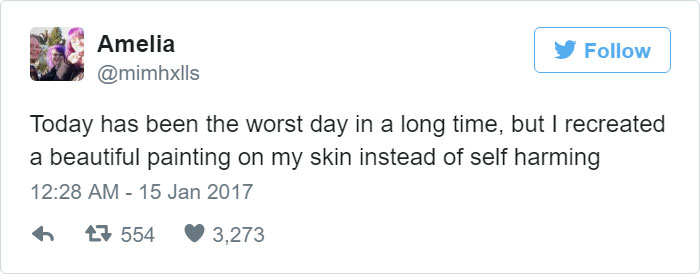 Teen Recreates Van Gogh Painting On Her Leg Instead Of Self-Harming Teen Recreates Van Gogh Painting On Her Leg Instead Of Self-Harming