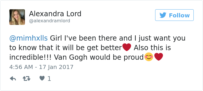 Teen Recreates Van Gogh Painting On Her Leg Instead Of Self-Harming Teen Recreates Van Gogh Painting On Her Leg Instead Of Self-Harming