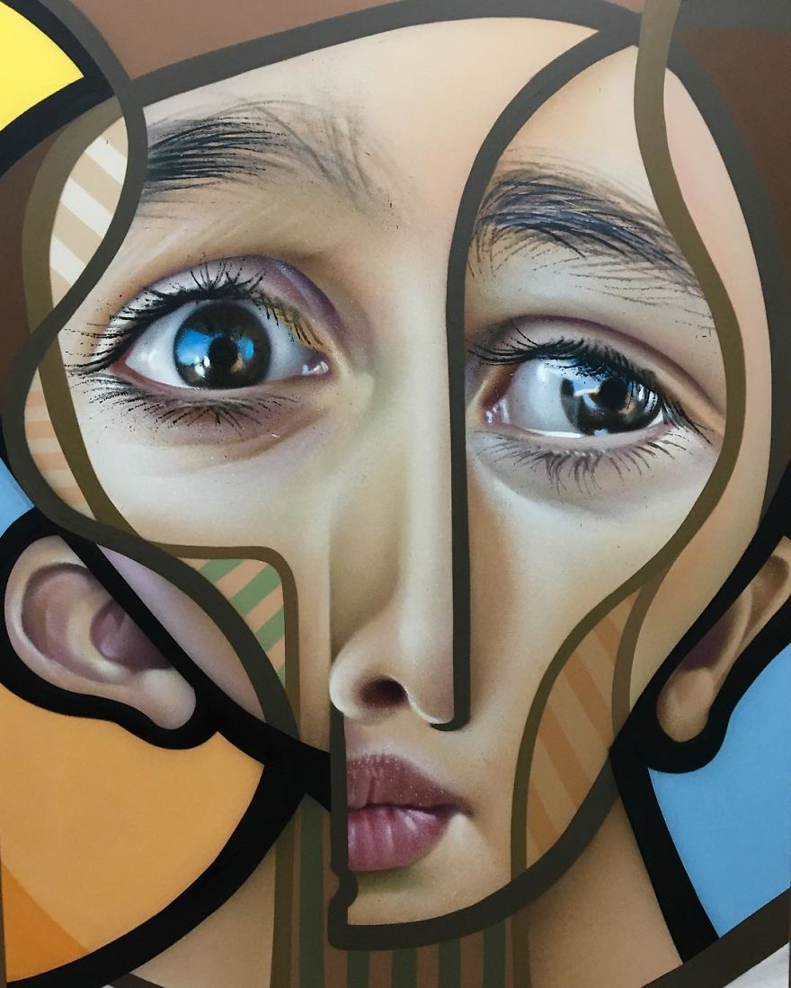 Spanish Artist Creates Picasso-Inspired Murals Combining Cubism With Realism