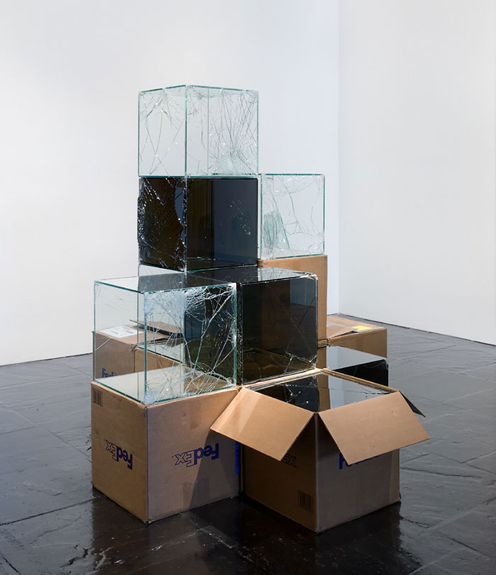 Artist Spends 9 Years Using FedEx To Ship Glass Boxes To Create Shattered Sculptures Artist Spends 9 Years Using FedEx To Ship Glass Boxes To Create Shattered Sculptures