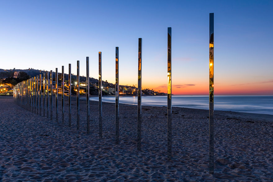 Quarter Mile Of Mirror Poles Reflect The Sunsets And The Changing Tides Quarter Mile Of Mirror Poles Reflect The Sunsets And The Changing Tides