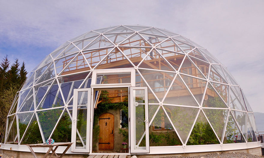 This Family Has Been Living In The Arctic Circle Since 2013 In A Self-Built House Under A Solar Geodesic Dome