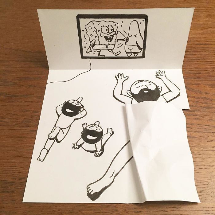 Illustrator Uses Clever 3D Tricks To Bring His Cartoons To Life Illustrator Uses Clever 3D Tricks To Bring His Cartoons To Life