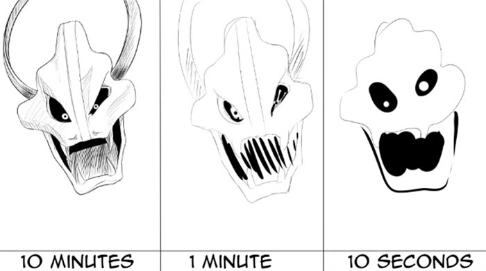 Speed Drawing Challenge Asks Artists To Sketch In 10 Mins, 1 Min, And 10 Secs