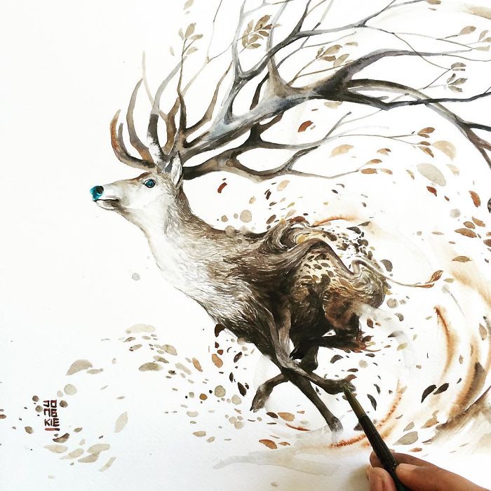 I Create Animal Spirits Through Watercolor I Create Animal Spirits Through Watercolor