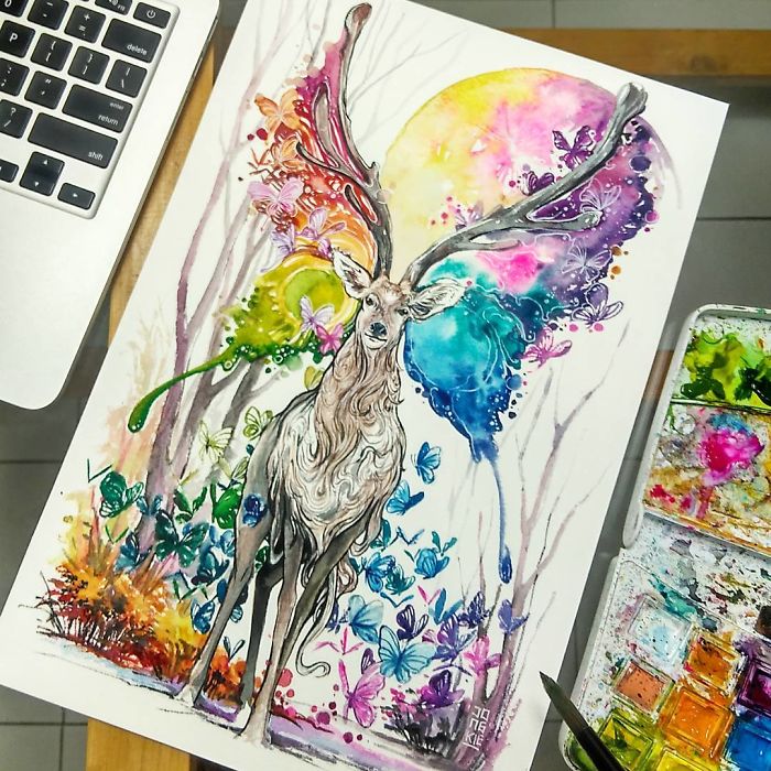 I Create Animal Spirits Through Watercolor I Create Animal Spirits Through Watercolor