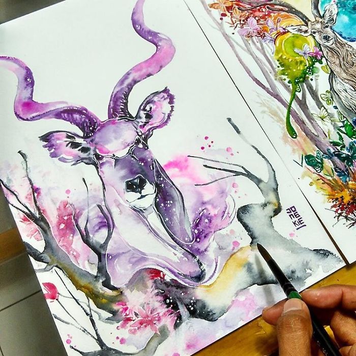 I Create Animal Spirits Through Watercolor I Create Animal Spirits Through Watercolor