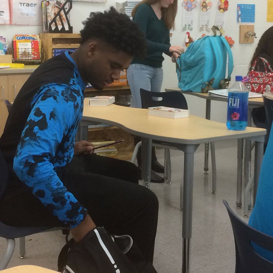 Girl Secretly Documents Her Classmate Matching His Shirt To Drink Every Day