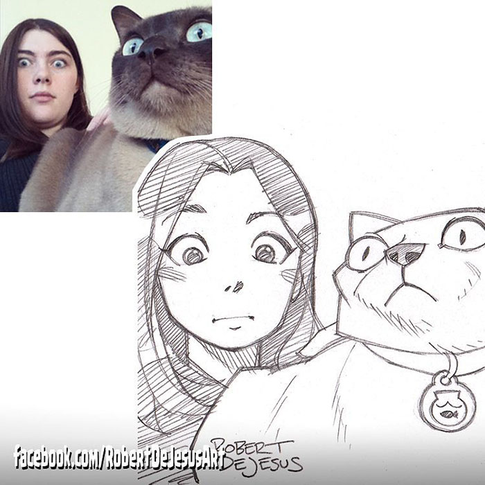 Illustrator Turns People And Their Pets Into Cartoon Characters Illustrator Turns People And Their Pets Into Cartoon Characters