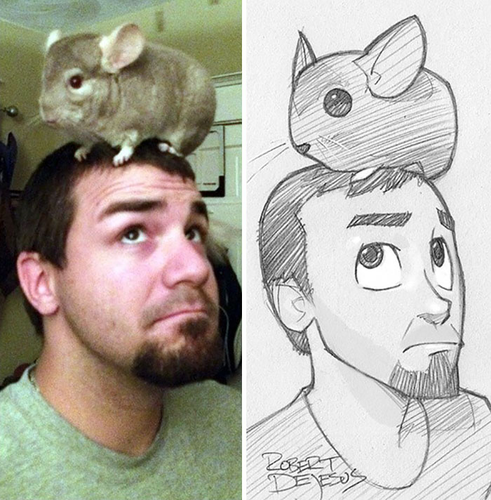 Illustrator Turns People And Their Pets Into Cartoon Characters Illustrator Turns People And Their Pets Into Cartoon Characters