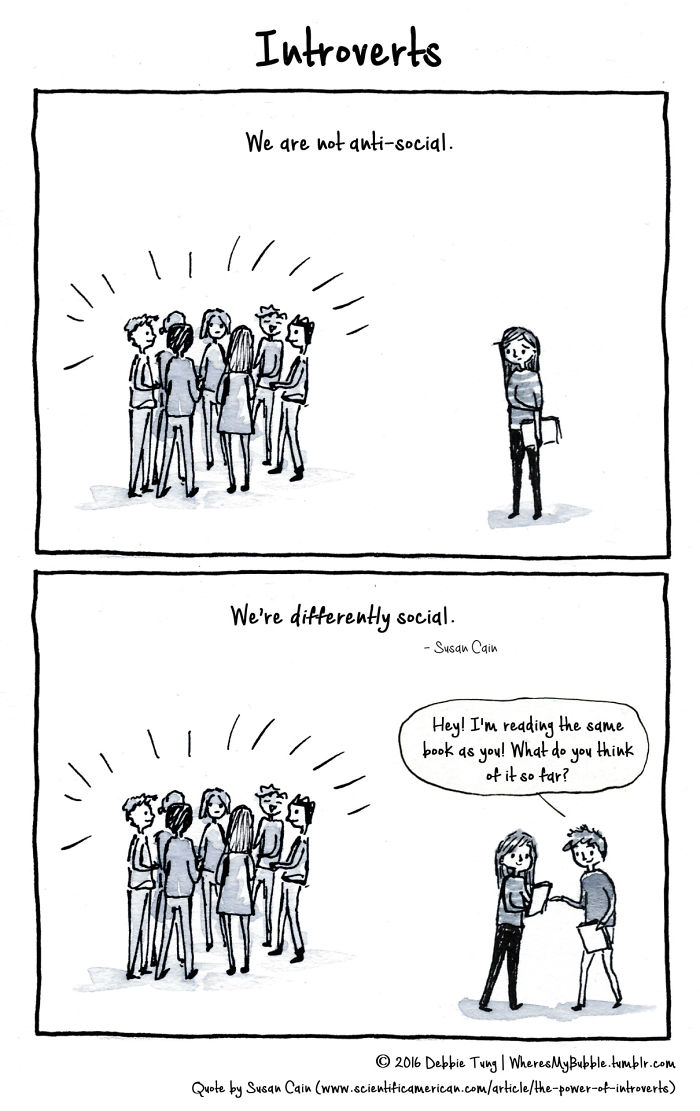 29 Introvert Comics By Debbie That Only People With Social Anxiety Will Understand