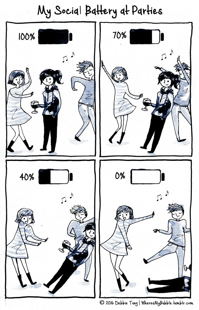 29 Introvert Comics By Debbie That Only People With Social Anxiety Will Understand