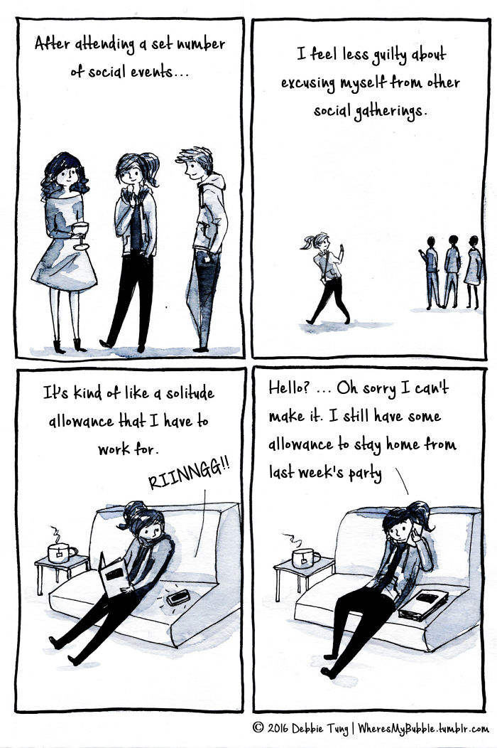 29 Introvert Comics By Debbie That Only People With Social Anxiety Will Understand