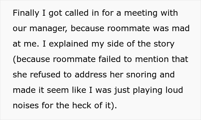Woman Can’t Sleep Because Of Roommate’s Snoring, Keeps Her Awake In Return