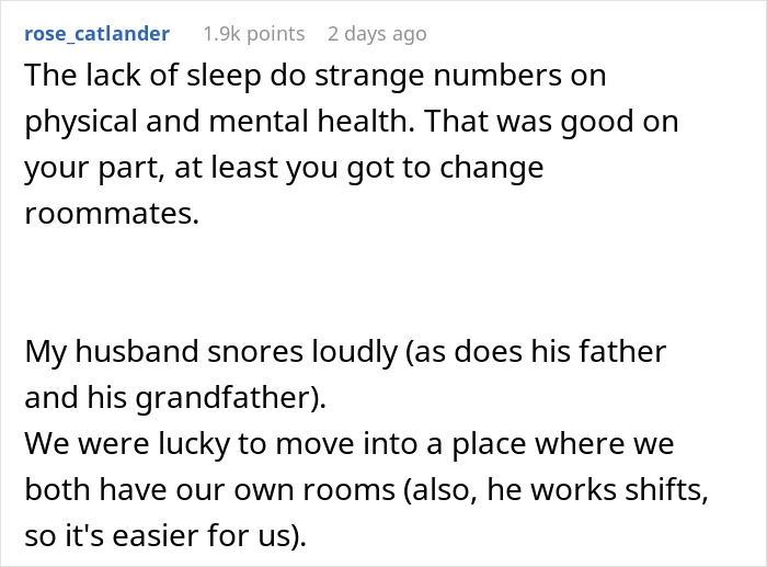 Woman Can’t Sleep Because Of Roommate’s Snoring, Keeps Her Awake In Return