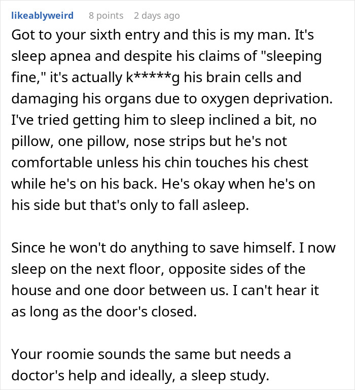 Woman Can’t Sleep Because Of Roommate’s Snoring, Keeps Her Awake In Return