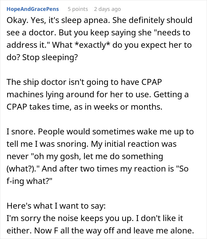 Woman Can’t Sleep Because Of Roommate’s Snoring, Keeps Her Awake In Return