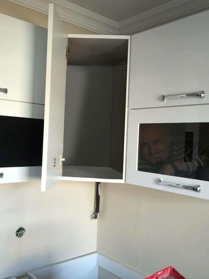 Contractor Gets In The Cabinet To Prove Its Sturdiness, Sparks Hilarious Photoshop Battle