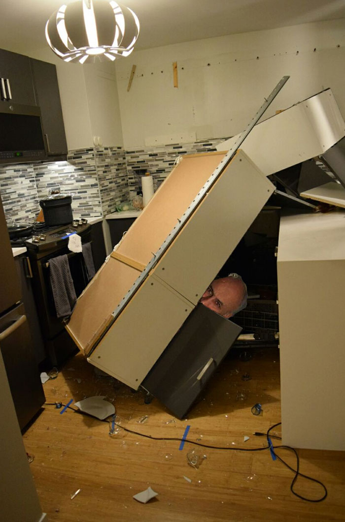 Contractor Gets In The Cabinet To Prove Its Sturdiness, Sparks Hilarious Photoshop Battle
