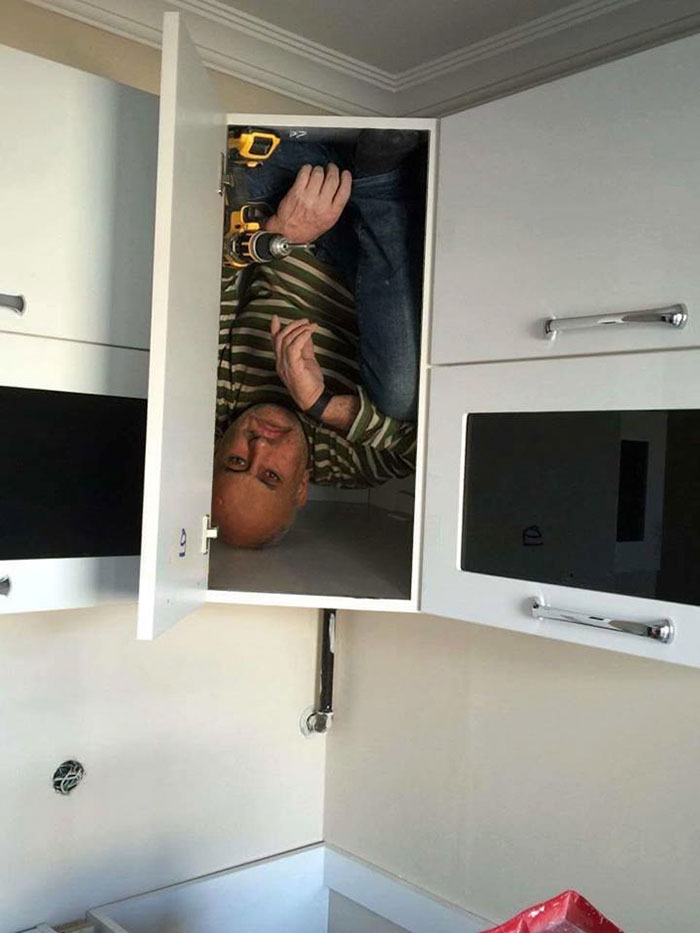 Contractor Gets In The Cabinet To Prove Its Sturdiness, Sparks Hilarious Photoshop Battle