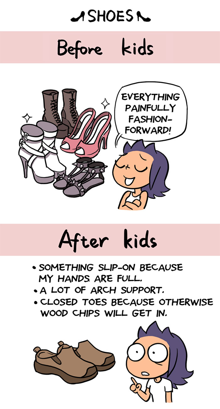 Before &#038; After Kids Comics Reveal How You Begin To Look Like A Mom