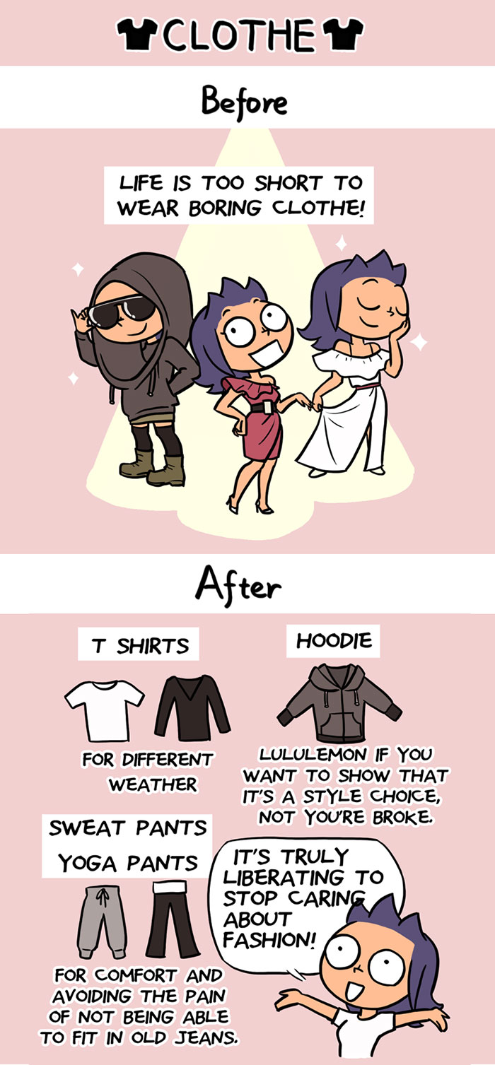 Before &#038; After Kids Comics Reveal How You Begin To Look Like A Mom