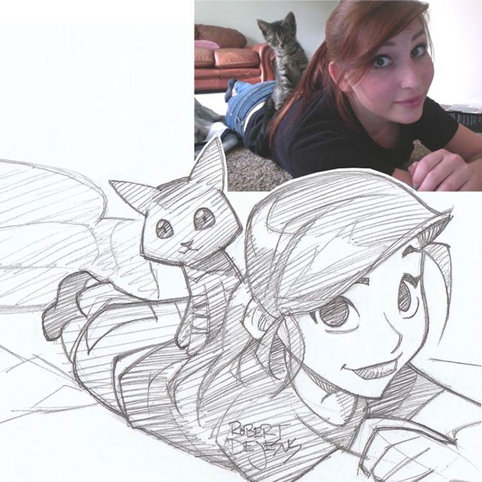 Illustrator Turns Strangers Into Anime Characters