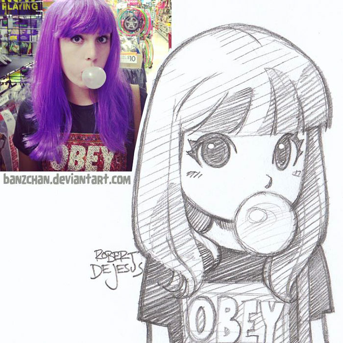 Illustrator Turns Strangers Into Anime Characters