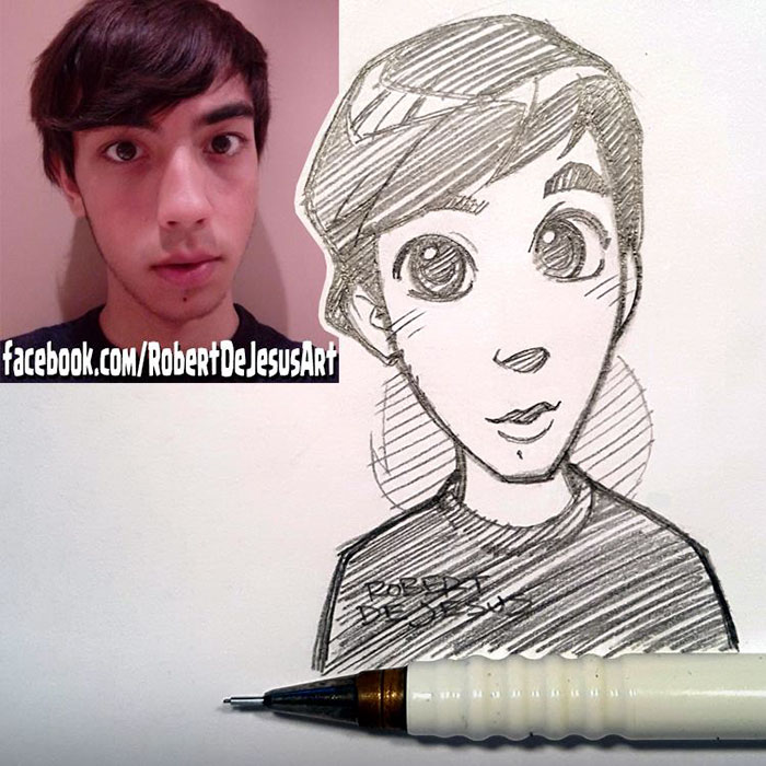Illustrator Turns Strangers Into Anime Characters